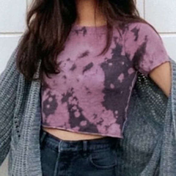 New Tie Dye purple/black top. Size S. - Picture 5 of 6
